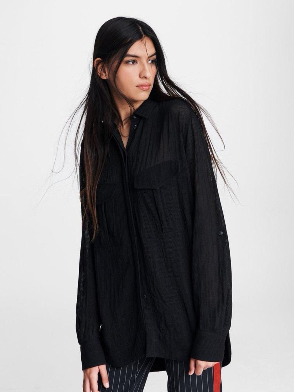 ✨Rag & Bone | Florian Oversized Sheer Button Down Shirt | Sz S